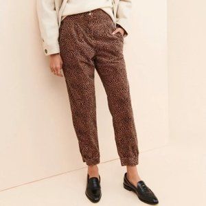 Anthropologie Kalea Trouser Leopard Print Corduroy Joggers